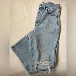 Madewell The Perfect High Waist Rip Tapered Jeans
